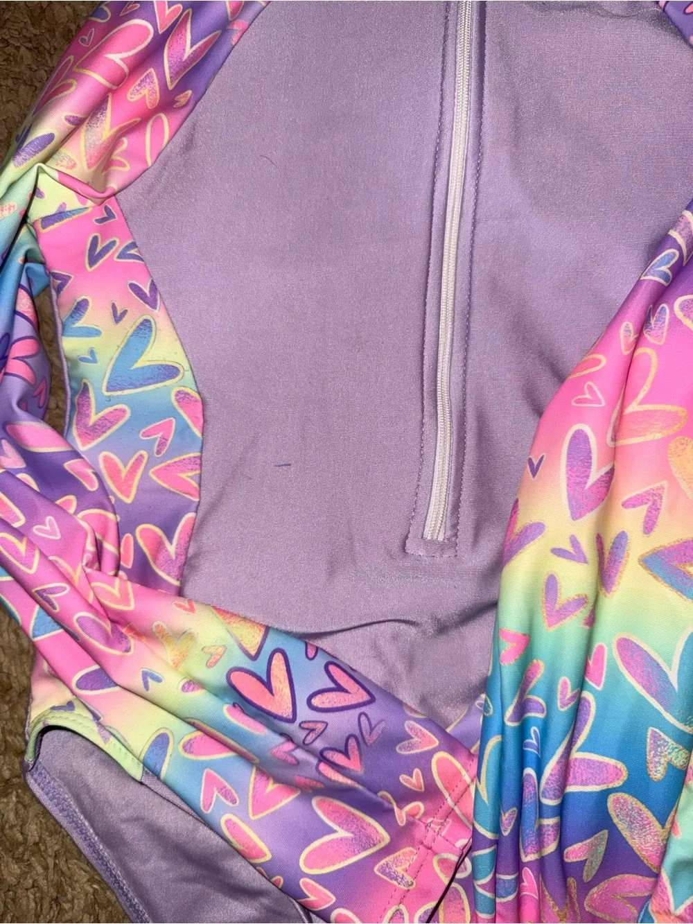 SHEIN Pink & Purple Girls' Rash Guard Dresses and One Pieces